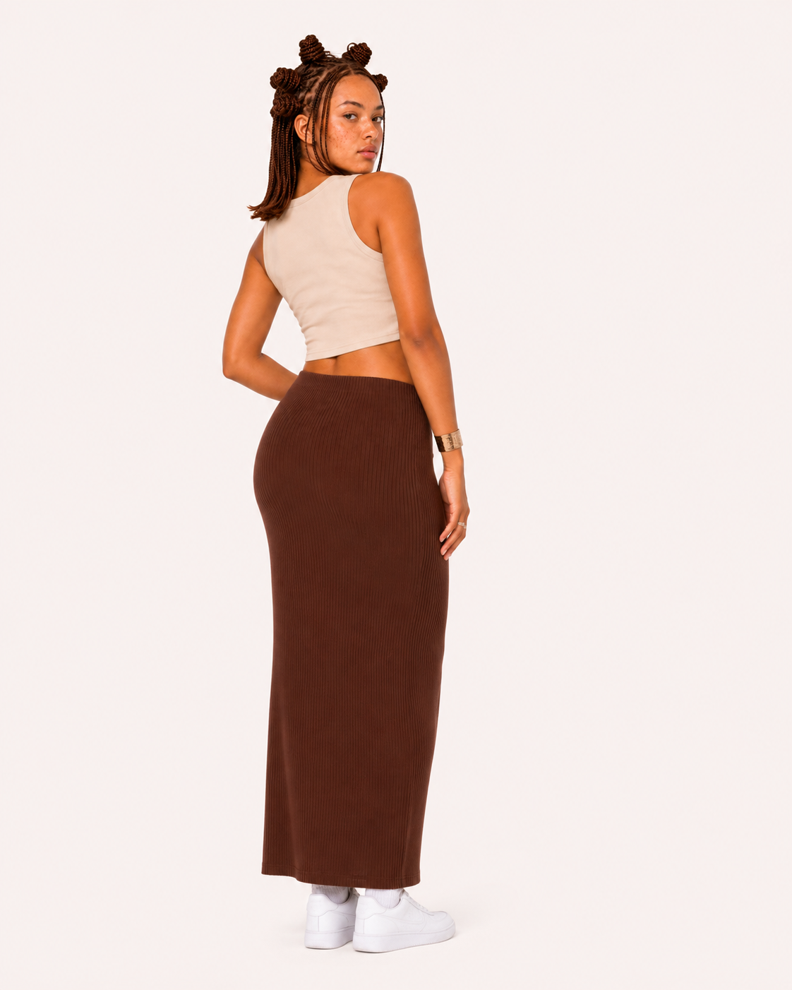 Icon Crop Tank Khaki