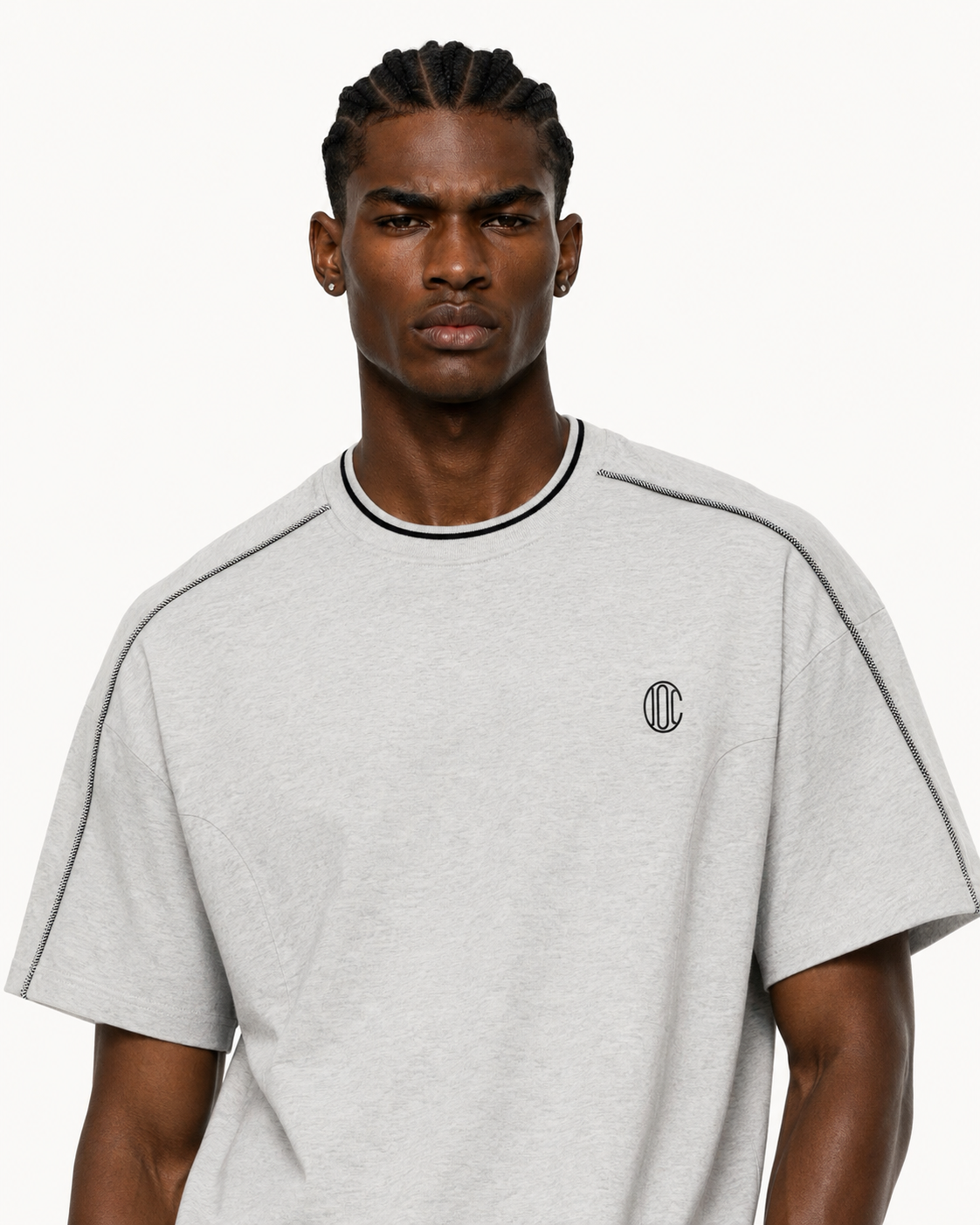 Lined Sigil T-Shirt Flower Gray