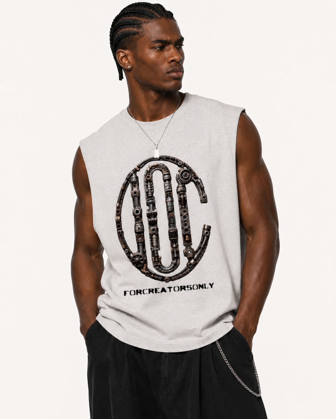 Forge Tank Top Flower Gray