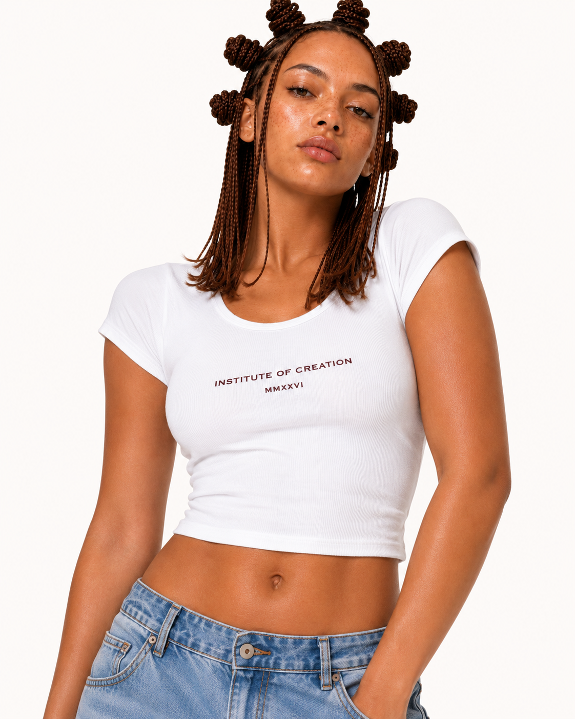 History Crop Top White