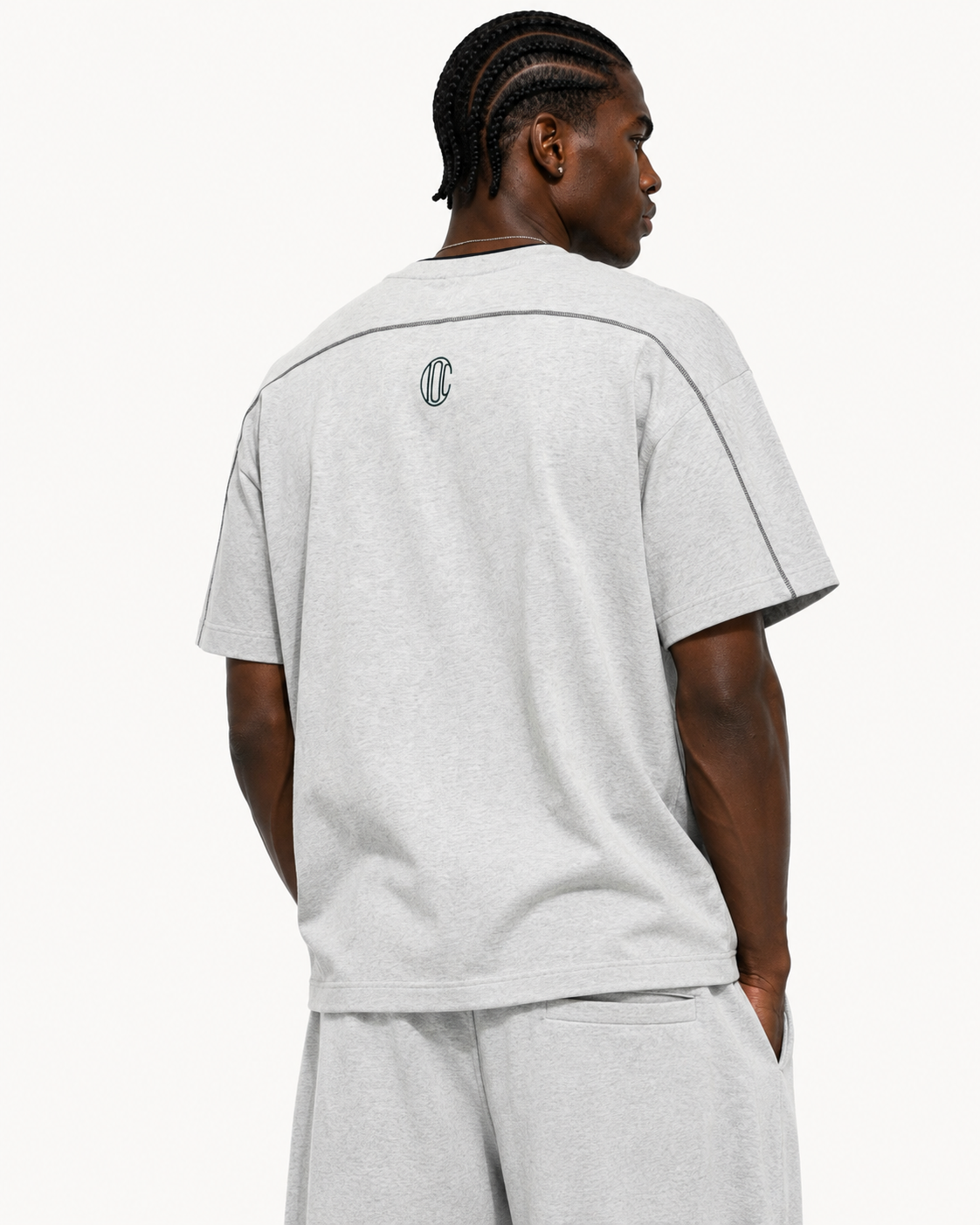 Lined Sigil T-Shirt Flower Gray