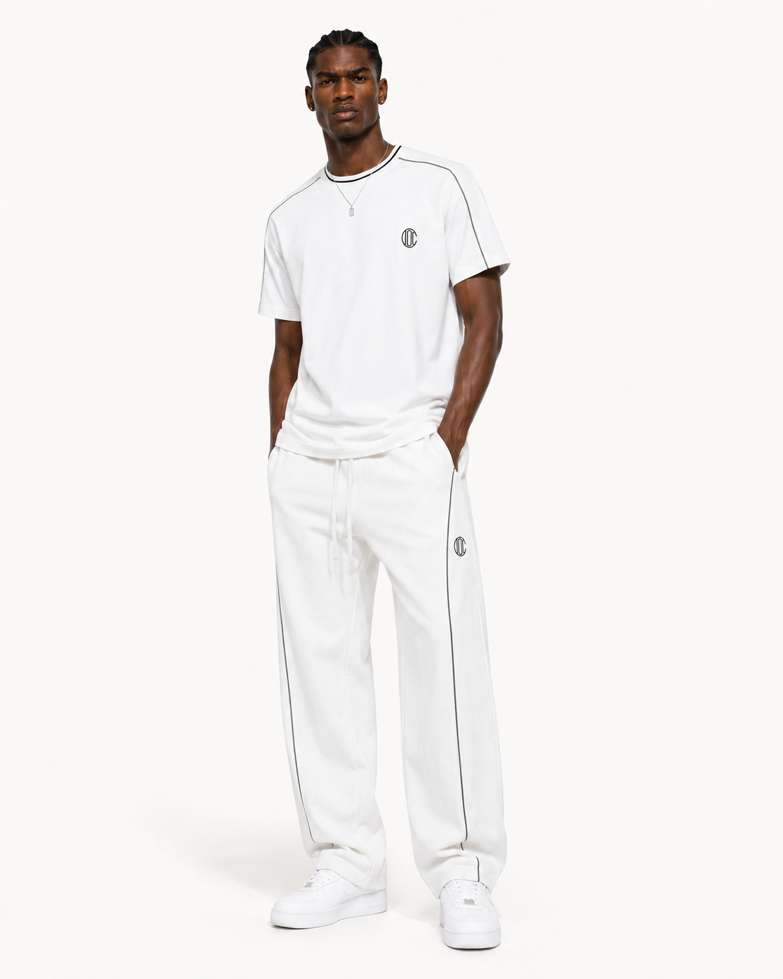 Lined Sigil Sweatpants White