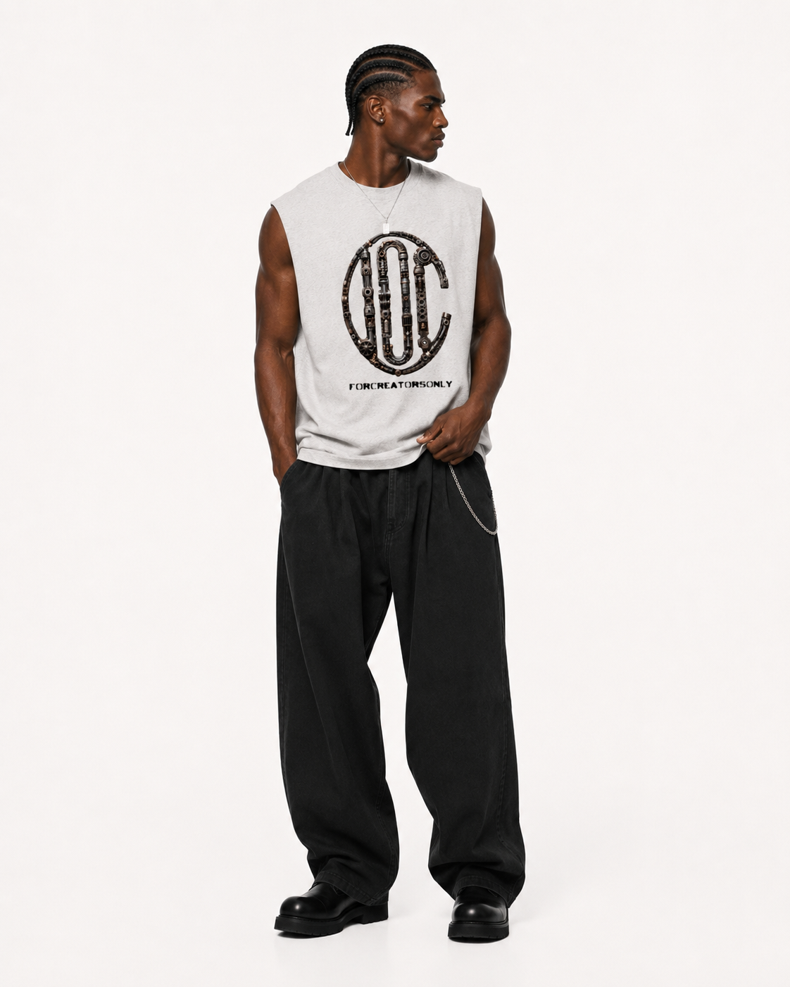 Forge Tank Top Flower Gray