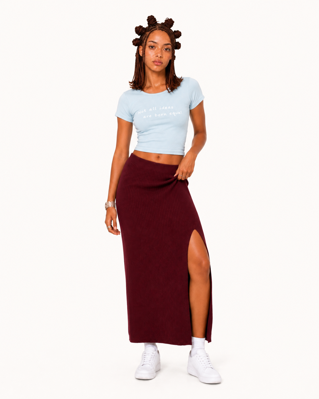 Mantra Crop Top Sky Blue