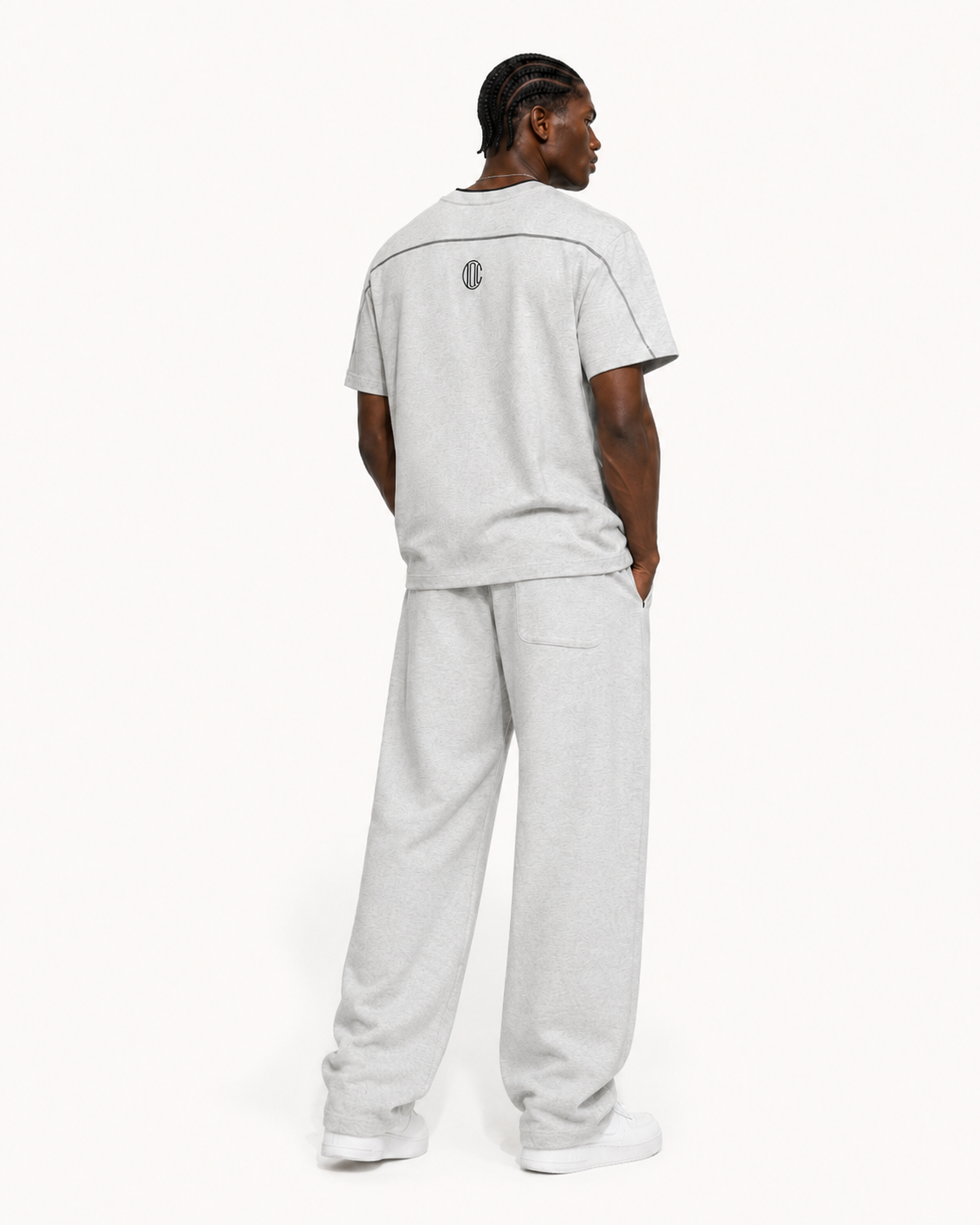 Lined Sigil T-Shirt Flower Gray