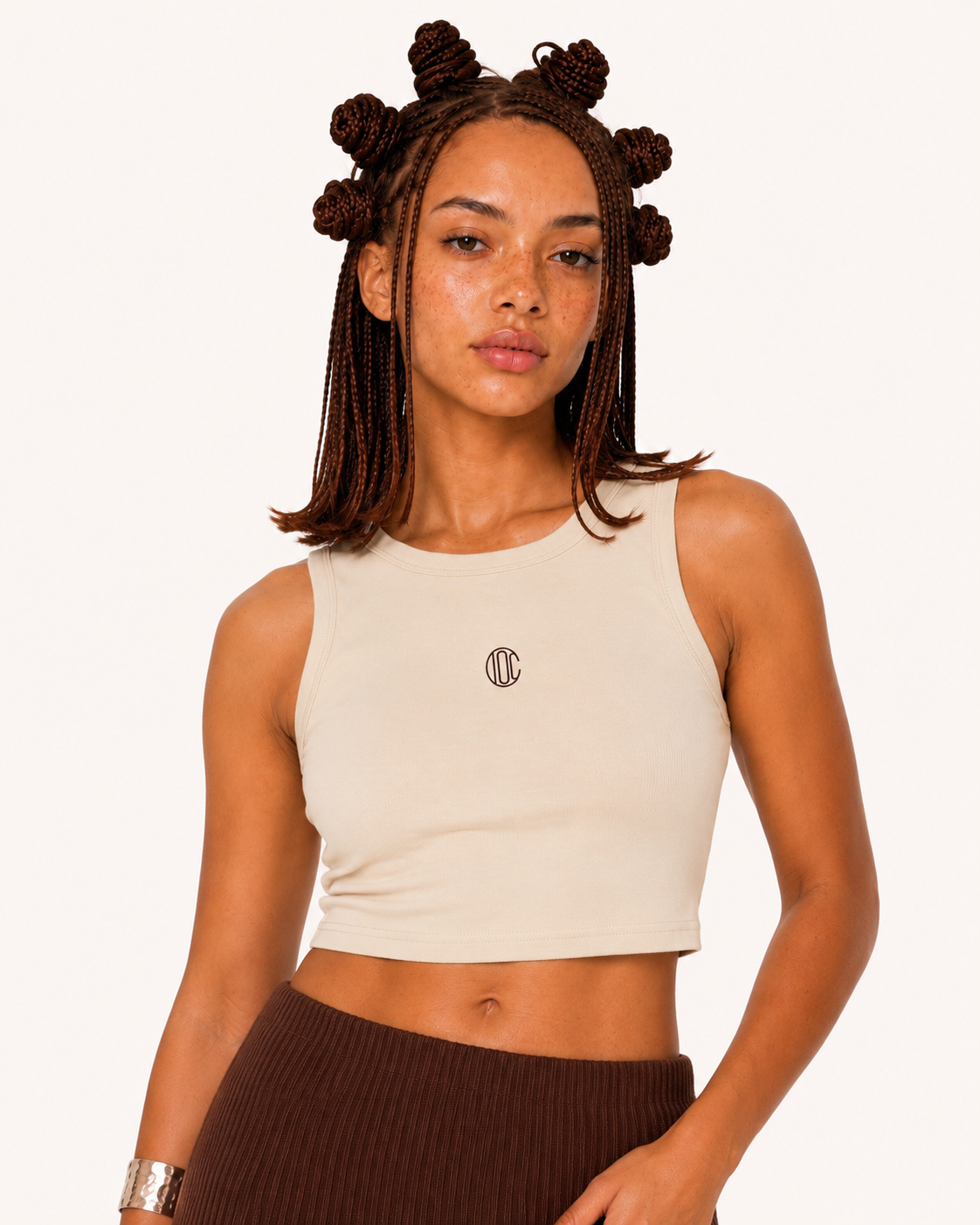 Icon Crop Tank Khaki