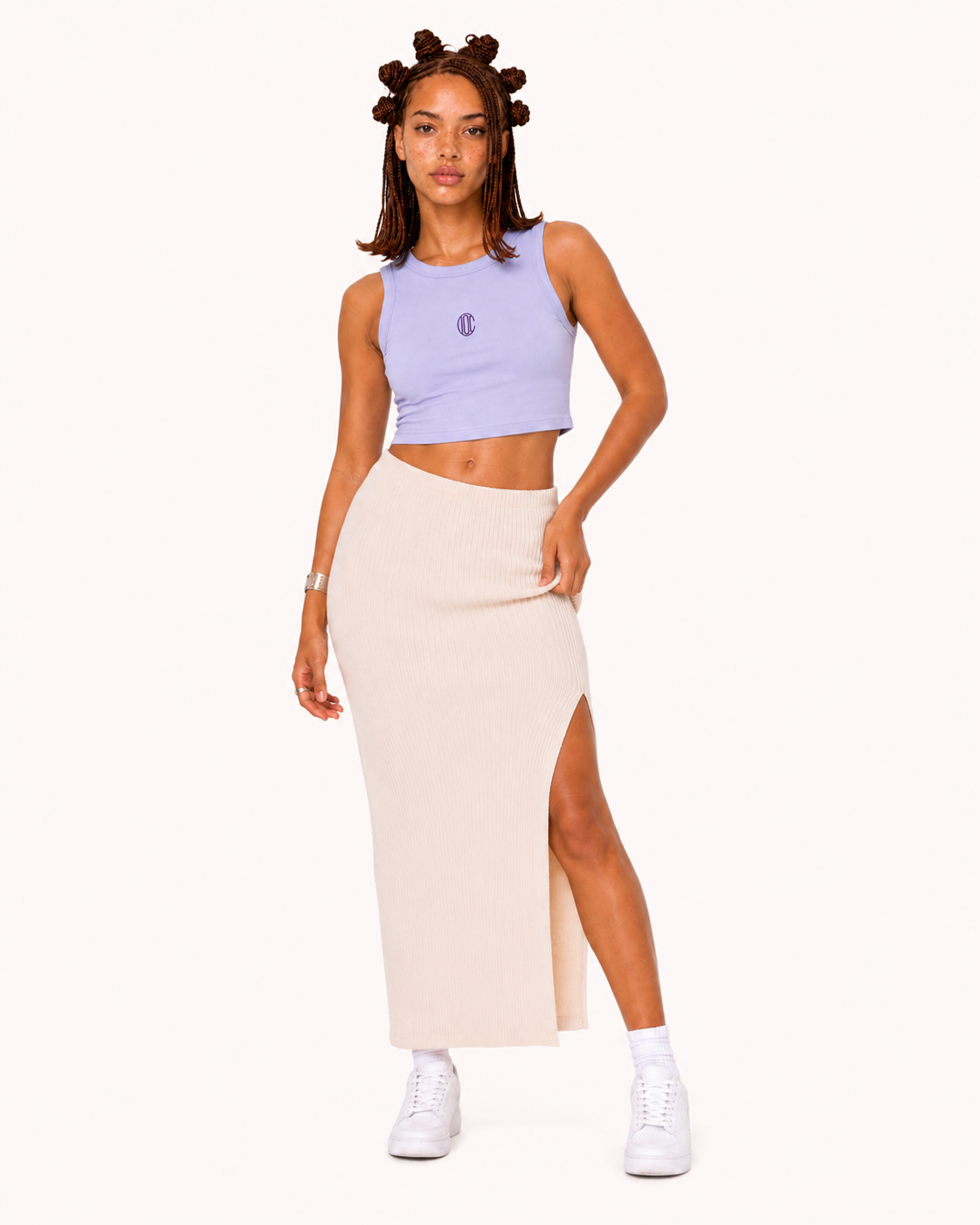 Icon Crop Tank Light Purple
