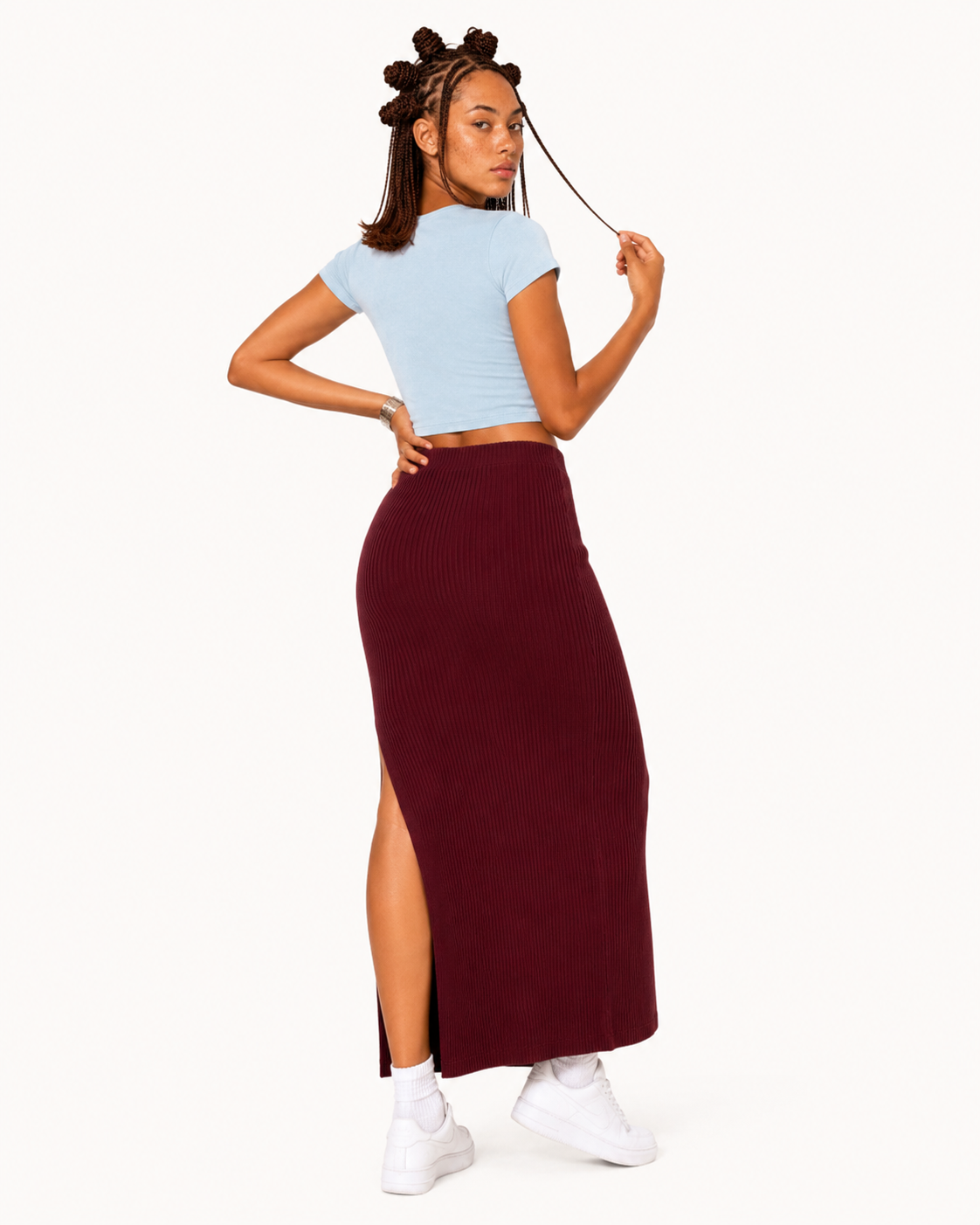 Mantra Crop Top Sky Blue
