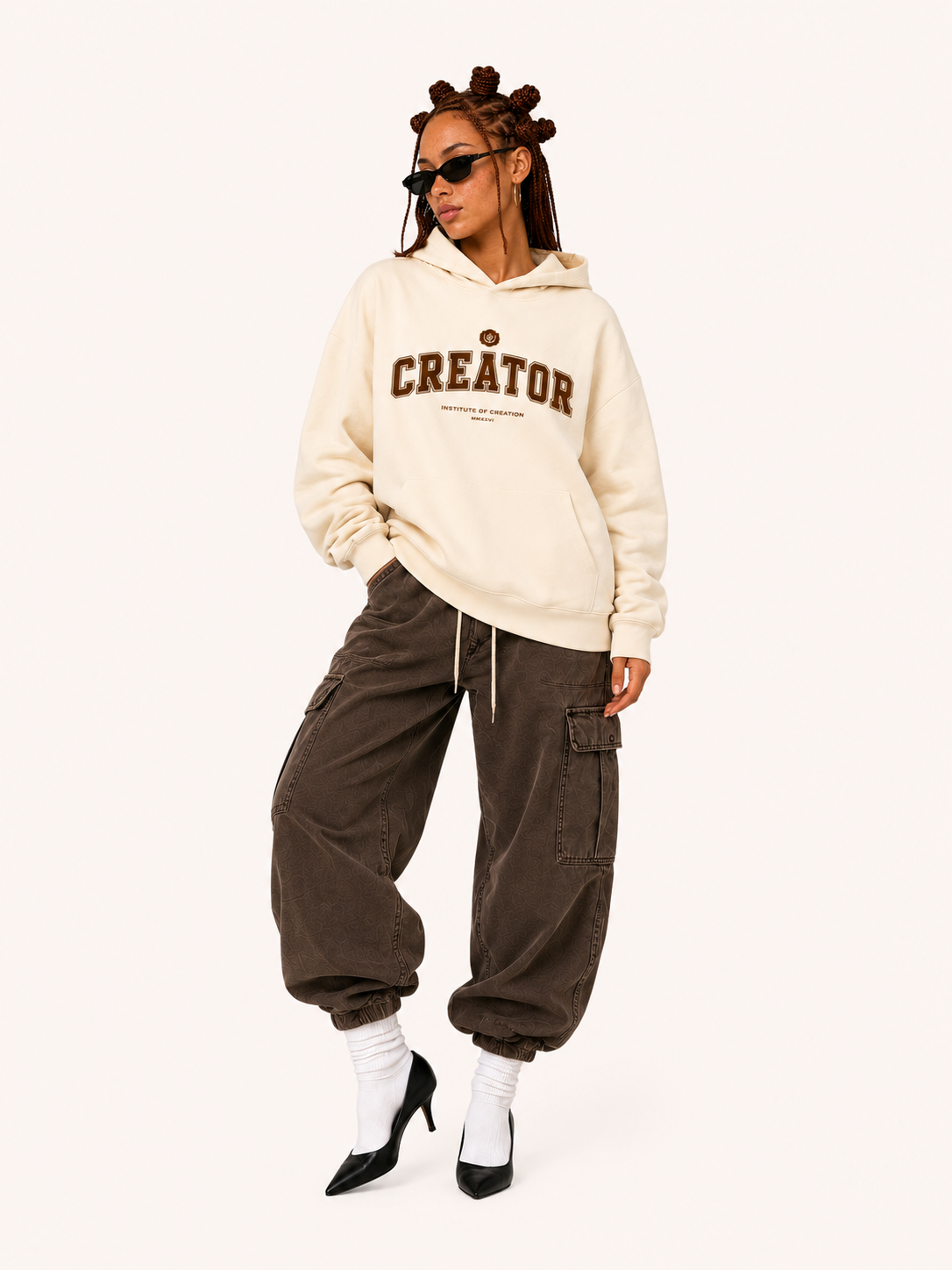 Creator Varsity Hoodie Cream Apricot