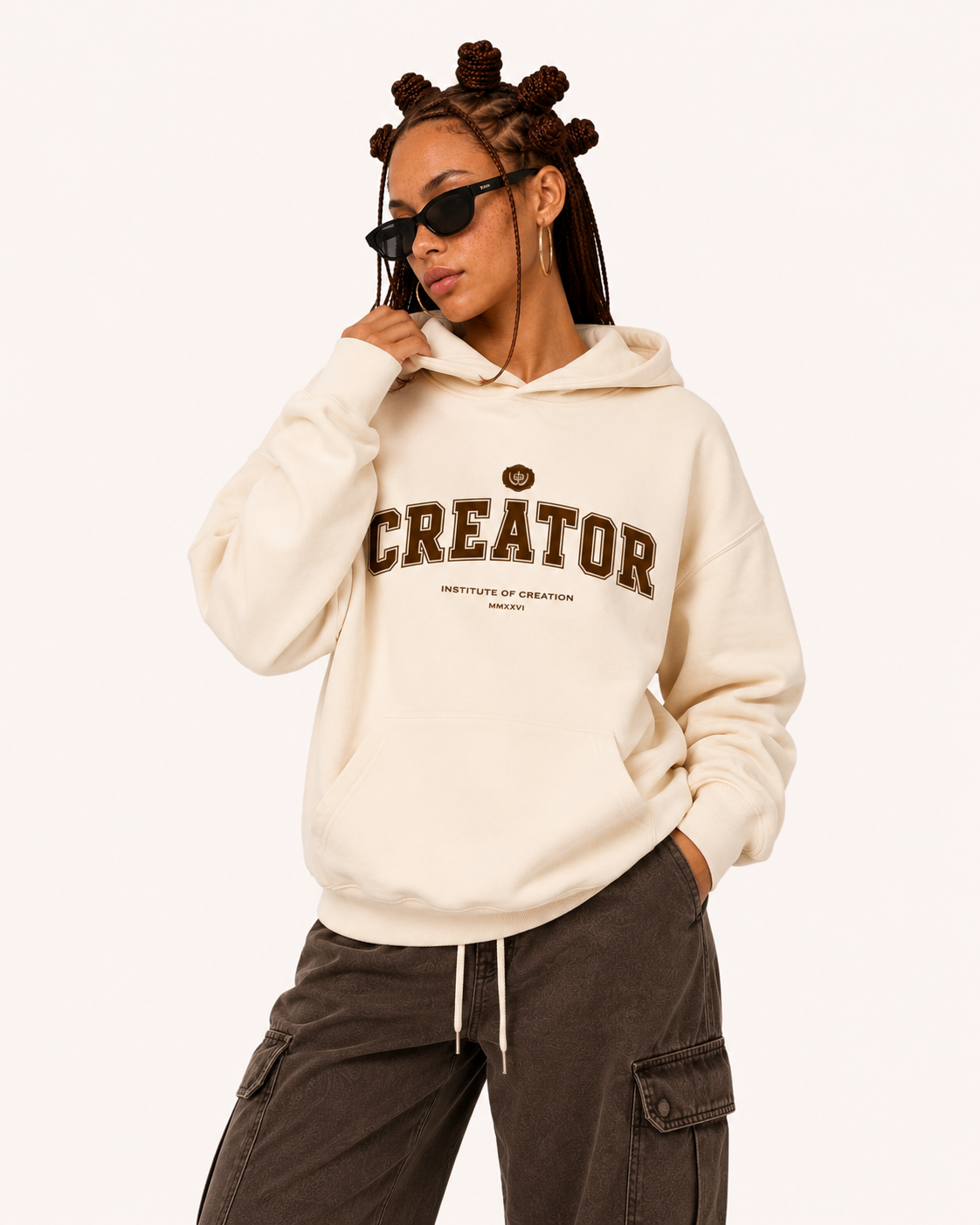 Creator Varsity Hoodie Cream Apricot