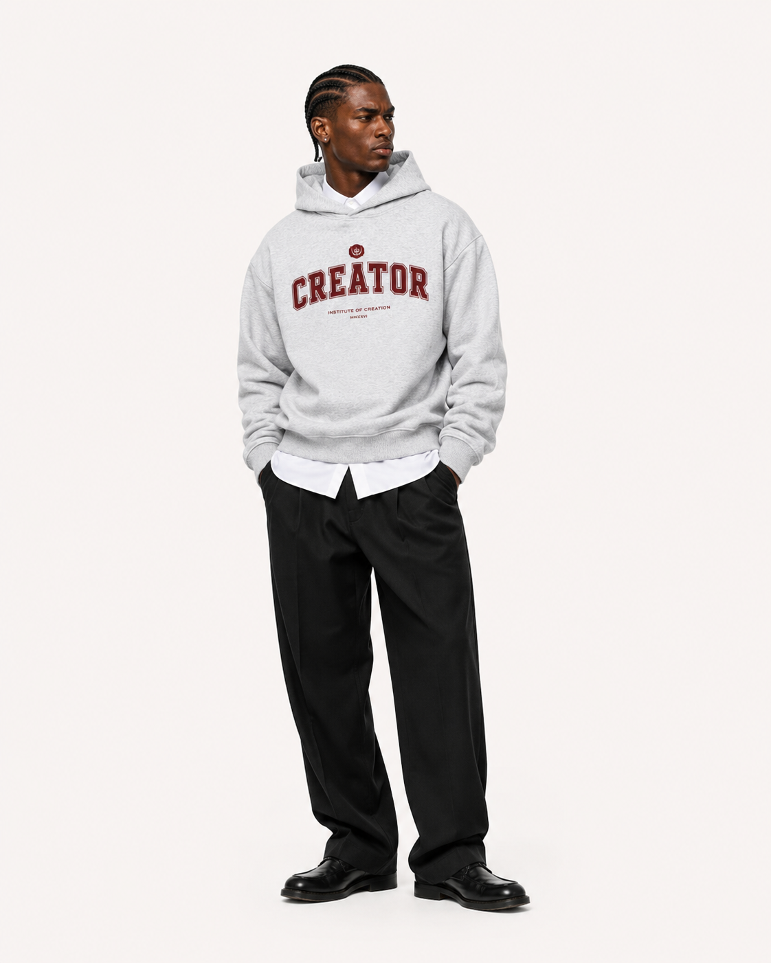 Creator Varsity Hoodie Flower Gray