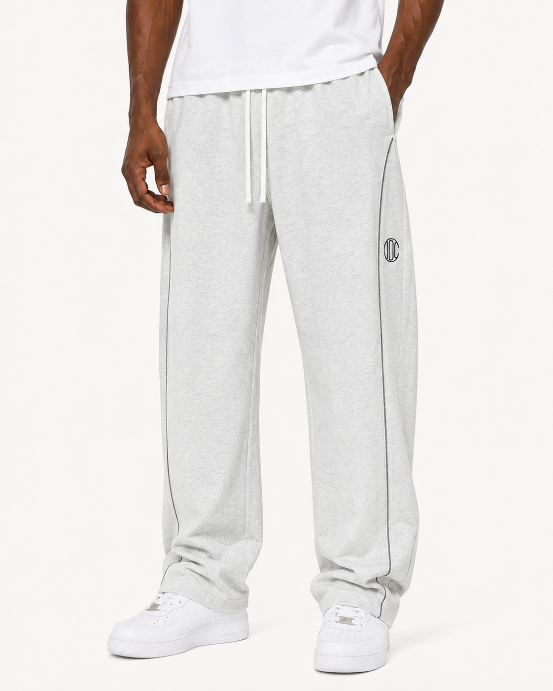 Lined Sigil Sweatpants Flower Gray